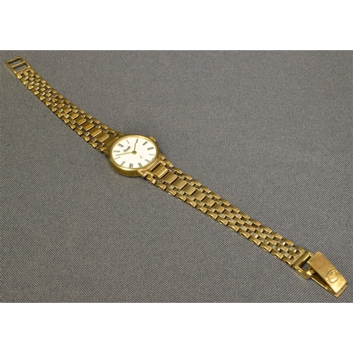 30 - 9CT GOLD LADIES SOUDE WRISTWATCH 20.6mm round case, hallmarked 375, white enamel dial signed Soude, ... 