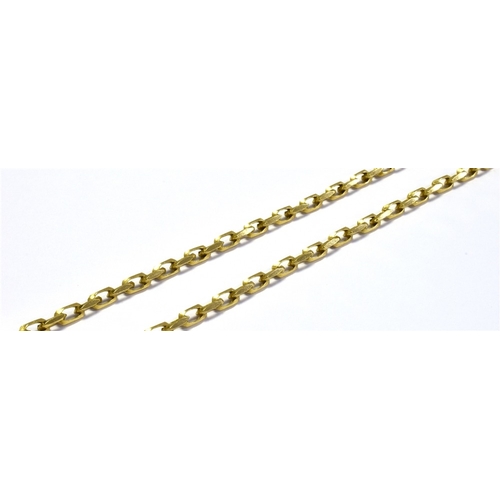 19 - 9CT GOLD CHAIN NECKLACE 71cm long x 3.4mm wide, filed cable link chain with bolt ring clasp.  Hallma... 