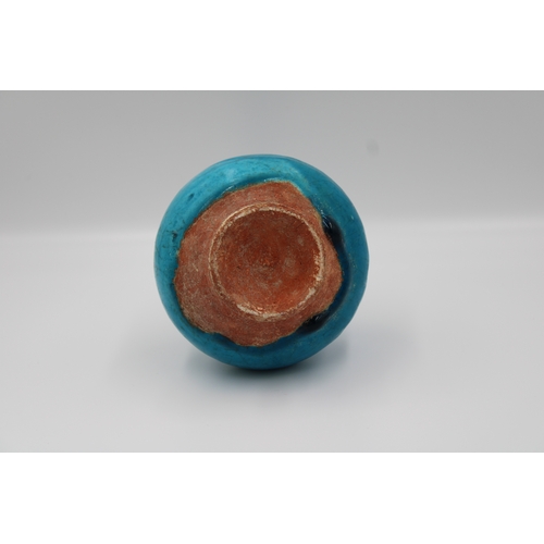 97 - 12th-13th Century Kashan Turquoise Bottle - A rare and exquisite piece from the heart of Persia. Thi... 