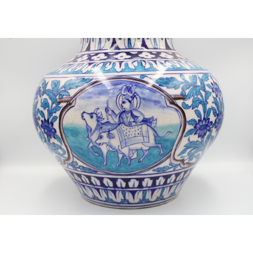 299 - Large 19th-century Indian (Hyderabad) blue and white vase.