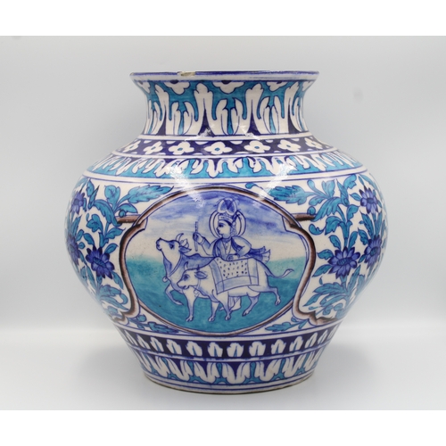 299 - Large 19th-century Indian (Hyderabad) blue and white vase.