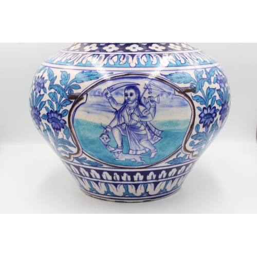 299 - Large 19th-century Indian (Hyderabad) blue and white vase.