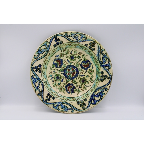 297 - Iznik Plate, around 19th Century: A stunning piece with minor restoration, Diameter approximately 30... 