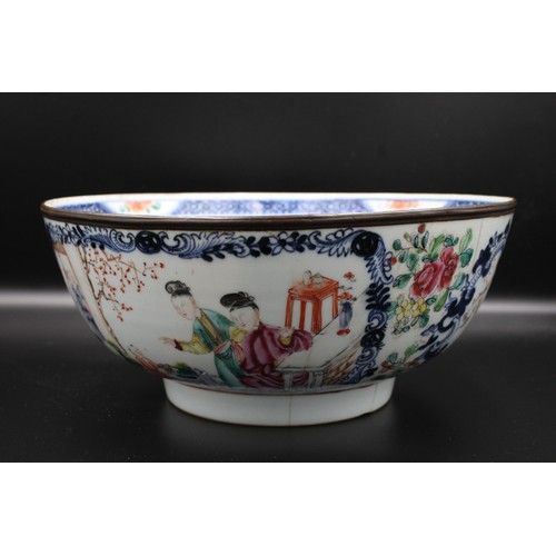 73 - An enchanting 19th-century Chinese Family Rose punch bowl, tailor-made for the European market. Its ... 