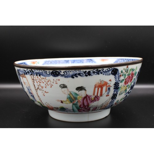 73 - An enchanting 19th-century Chinese Family Rose punch bowl, tailor-made for the European market. Its ... 