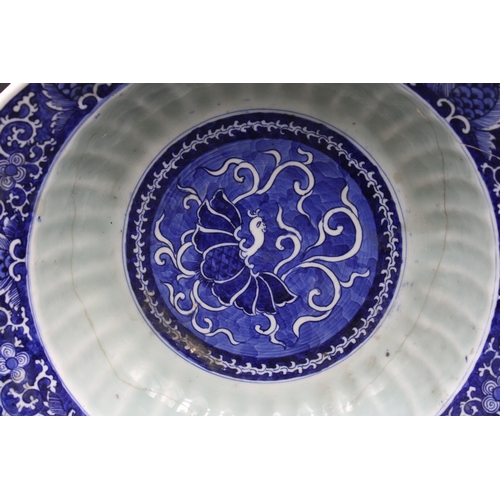 85 - Rare 18th Century Kangxi Bowl: Blue and White with Unique Celadon Jade Basins for Turkish and Islami... 