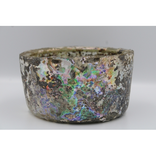 282 - Roman glass bowl with a beautiful patina, measuring 15 cm in diameter.