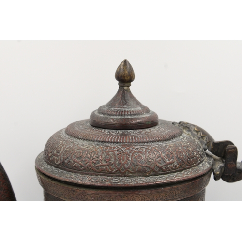 102 - A captivating 19th-century Kashmiri water samovar or kettle, crafted from copper and adorned with ex... 