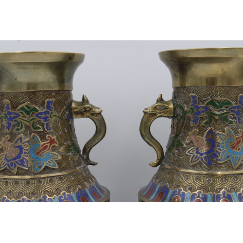 41 - A magnificent pair of Chinese cloisonné vases, originating from the late 19th century. These vases a... 