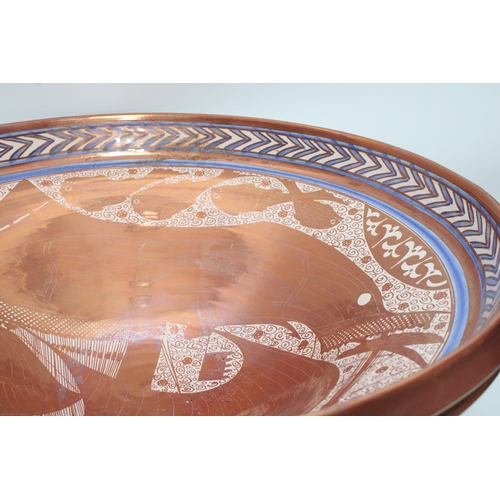 305 - Introducing our exquisite Spanish large plate, crafted from lustrous ceramic in a stunning orange/go... 