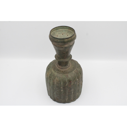 129 - 12th Century Persian Bronze Perfume Bottle (18cm): This remarkable artefact is a 12th-century Persia... 