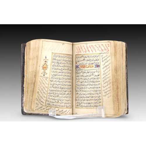 9 - An Islamic Kashmiri Quran from 1126 Written by Hassan Khan with Gold Design on the Inside Cover and ... 