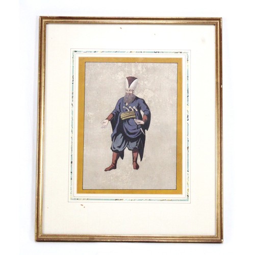 97 - An Ottoman Painting of a Man with Weapons on his Waist  

With Frame
Height: Approximately 49cm
Leng... 