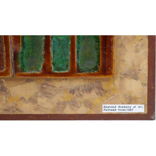 108 - An Iraqi Painting with Frame
Iraqi Baghdad Academy, Ceramic on Wood Artwork
Previously at Rasheed Ho... 