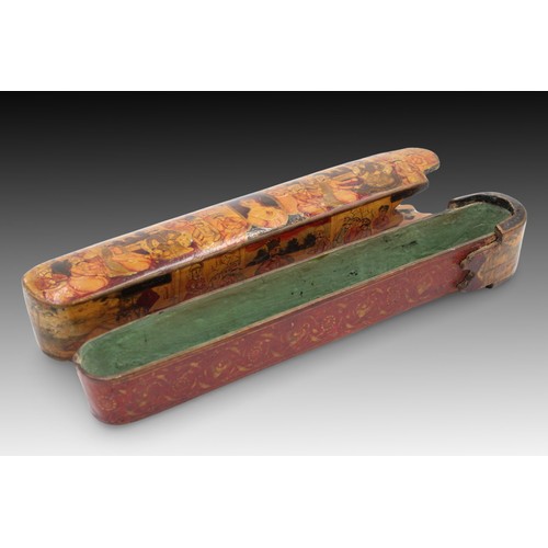 120 - A Beautiful Persian Handmade Qajar Qalamdan/Pen Box from the 19th Century.

Length: Approximately 23... 