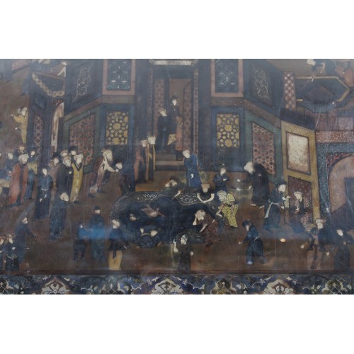 128 - An Islamic Qajar Large Painting from the Early 19th Century Titled 