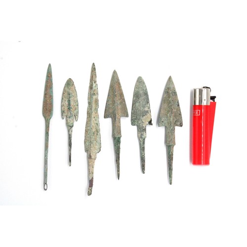 151 - A Lot of 6 Luristan Bronze Arrowheads from 2000 BC - 1200 BC