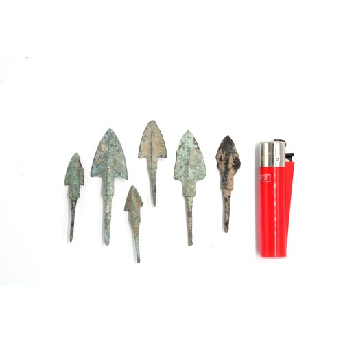 152 - A Lot of 6 Luristan Bronze Arrowheads from 2000 BC - 1200 BC