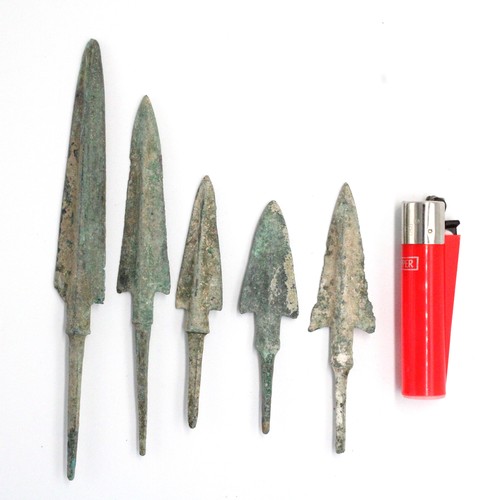 155 - A Lot of 5 Luristan Bronze Arrowheads from 2000 BC - 1200 BC