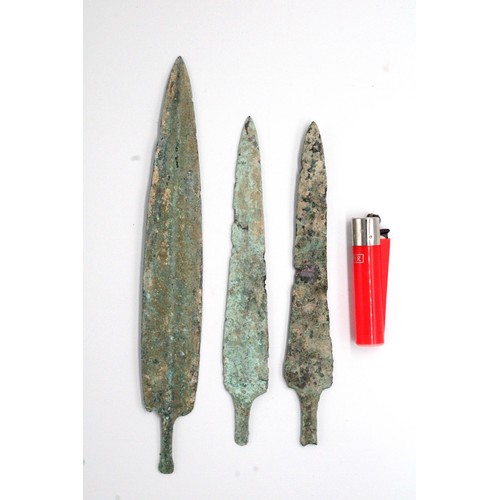 156 - A Lot of 3 Luristan Bronze Arrowheads from 2000 BC - 1200 BC