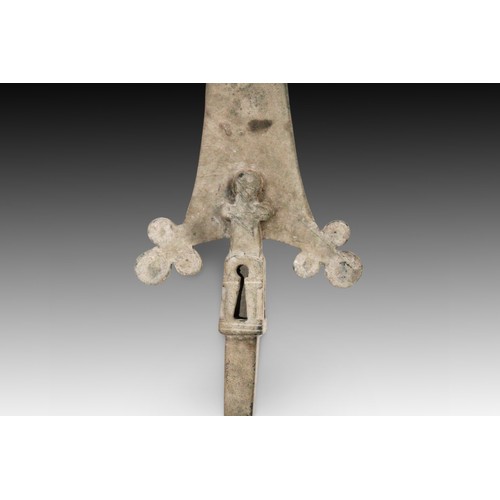 168 - A Byzantine Bronze and Iron Processional Cross Probably Circa 7th-11th Century A.D

Length: Approxim... 