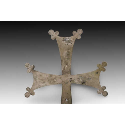 168 - A Byzantine Bronze and Iron Processional Cross Probably Circa 7th-11th Century A.D

Length: Approxim... 