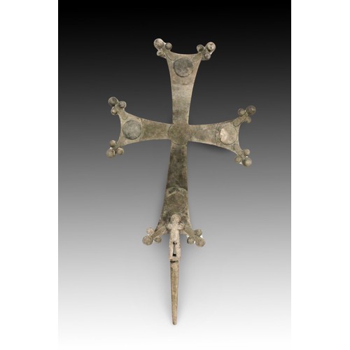 168 - A Byzantine Bronze and Iron Processional Cross Probably Circa 7th-11th Century A.D

Length: Approxim... 