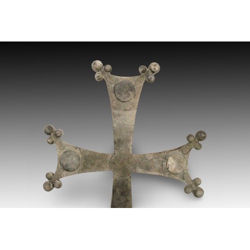 168 - A Byzantine Bronze and Iron Processional Cross Probably Circa 7th-11th Century A.D

Length: Approxim... 