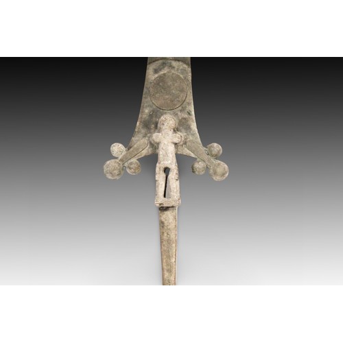 168 - A Byzantine Bronze and Iron Processional Cross Probably Circa 7th-11th Century A.D

Length: Approxim... 