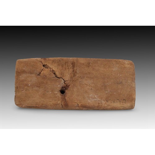 174 - A Roman-Egyptian Wooden Fragment of a Headrest with Inscriptions. Probably from the 4th to 6th Centu... 