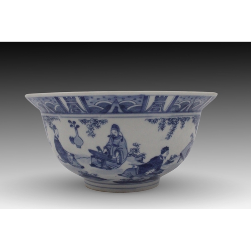 257 - A Chinese Blue & White Porcelain Bowl 

Diameter: Approximately 21cm
Height: Approximately 10cm