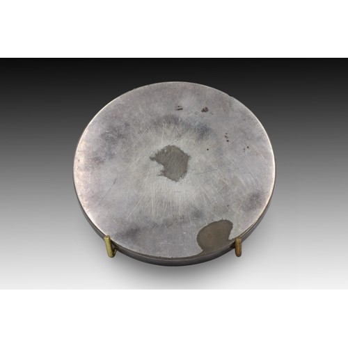 259 - A Japanese Bronze Mirror with a Silver Design from the 18th Century (1860s-1870s) Crafted in the Mei... 