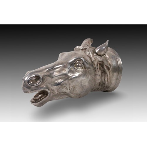 418 - A Birmingham Silver Sculpture of a Horse  

Weight: 371g 
Length: Approximately 18.2cm
 Height: Appr... 