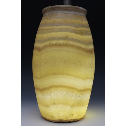 405 - An Egyptian Alabaster Vase. 

H: Approximately 34cm
Top D: Approximately 14.5cm