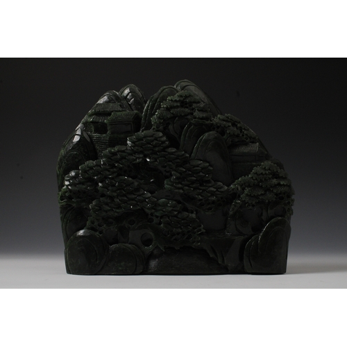 354 - A Chinese Large Nephrite Jade Mountain Boulder.

H: Approximately 20cm
L: Approximately 24.5cm