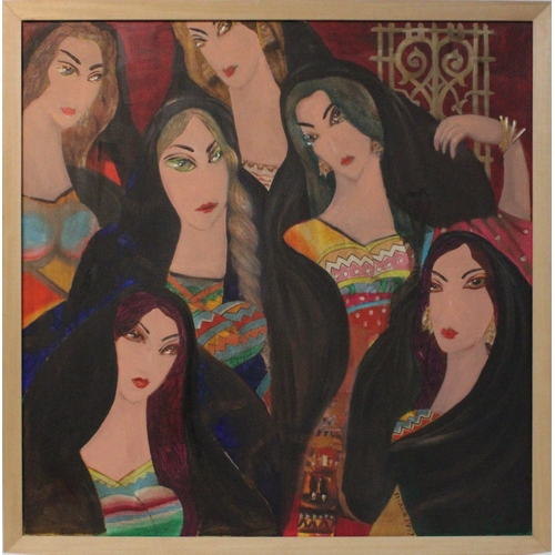 102 - An Iraqi Oil Painting signed Thaer 1997.

With Frame: 89 X 89cm
Without Frame: 83cm X 83cm