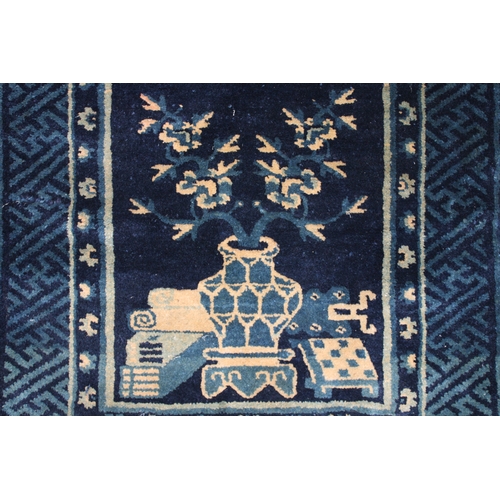 138 - A Lot of 2 Chinese Pao- Tao Blue Rug.

L: Approximately 128cm
W: Approximately 69.5cm