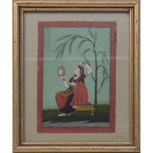 110 - An Indian Miniature Painting Bundi School of a Ragini Series.

Approximately 27 x 23cm