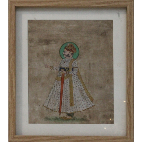 112 - An Indian Miniature Painting Mewar School of a Maharaja.

Approximately 32.8 X 27.8cm