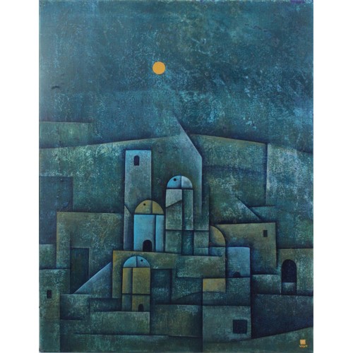 116 - An Islamic Acrylic and Gouache Painting on Canvas.

'The Most High'
2001
Painting by Vaseem Mohammed... 