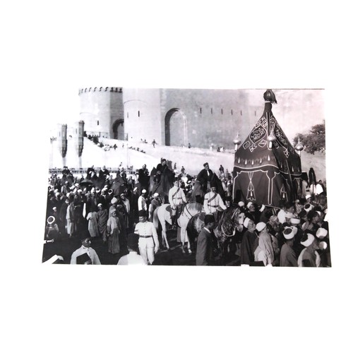 52 - A Lot of 5 Black & White Pictures of the Mahmal of Hajj between 1900-1920.  

Approximately 30 X 20c... 