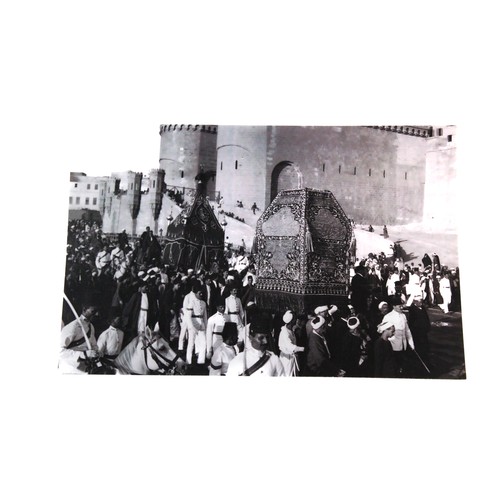 52 - A Lot of 5 Black & White Pictures of the Mahmal of Hajj between 1900-1920.  

Approximately 30 X 20c... 