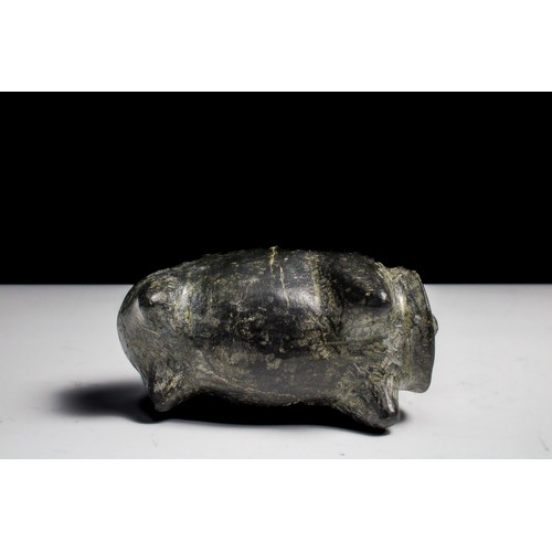 422 - A Black Stone Steatite Vessel in the Form of a Bull in the Style of Mesopotamia of the 2nd Millenniu... 