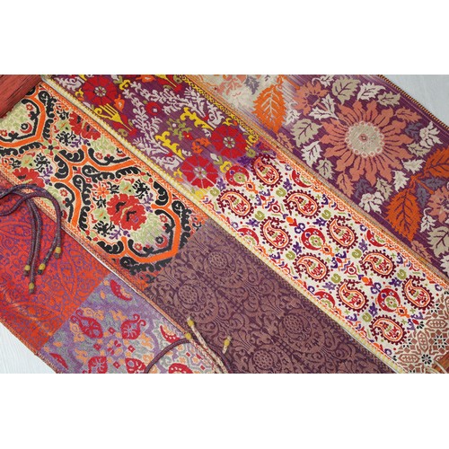 63 - A Lot of 4 Moroccan Scroll Silk Ceremony Belts from the 19th Century with Silk String Tassels. 

App... 