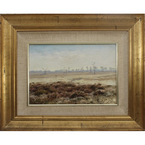 122 - A George Edward Lodge (1860-1954) Landscape, Oil on canvas laid to board.  
Signed lower right and i... 