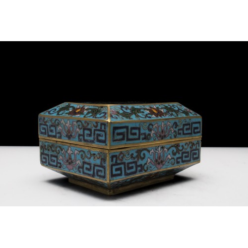 65 - A Rare Chinese Islamic Cloisonné Enamel Jewellery Box from the Qing Dynasty 19th Century with Four-F... 