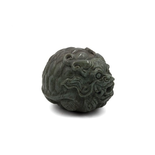 362 - A Chinese Green Jade Carving in the Shape of an Animal.

H: Approximately 4cm