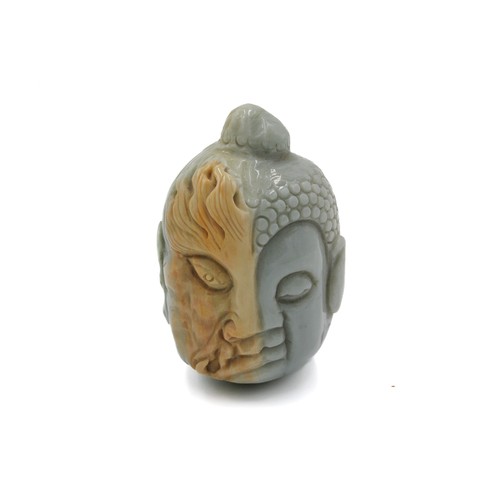 368 - A Chinese Hardstone Hand Carved Buddha Deity Head.

H: Approximately 4.5cm