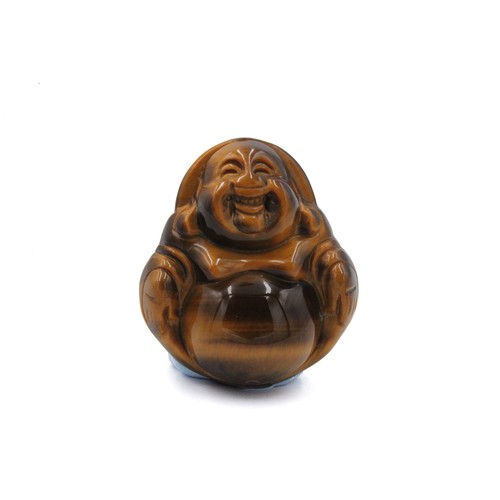 374 - A Chinese Tiger'a Eye Stone Laughing Buddhist Pendant.

H: Approximately 4cm