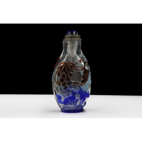 332 - A Chinese Glass Snuff Bottle Depicting Beautiful Floral Patterns.

H: Approximately 7cm